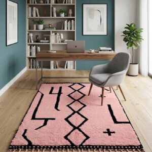 Amazigh Pink Berber Handmade Wool Rug Bold Heritage Design