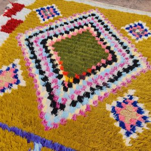 Berber Boucherouite Colorful Handmade Runner Rug with Hallway Style