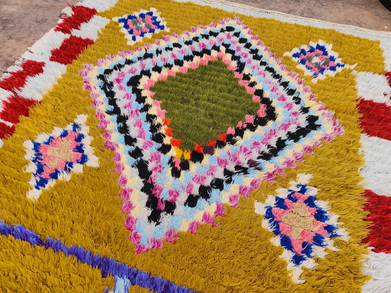Berber Boucherouite Colorful Handmade Runner Rug with Hallway Style