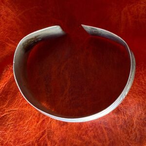 Berber Antique Tunisian Wide Flared Silver Bracelet with Satiny Wear