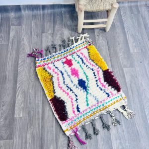 Berber Handmade Wool Mini Rug for Amazigh Style Decor