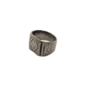 Amazigh Berber Chiseled Antique Silver Ring TanTan Size 8