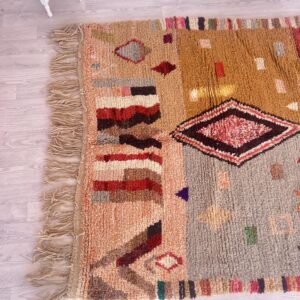 Amazigh Brown Berber Wool Rug Handwoven Tribal Carpet