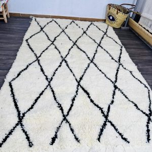 Hand Knotted Berber Beni Ourain Azilal Wool Rug