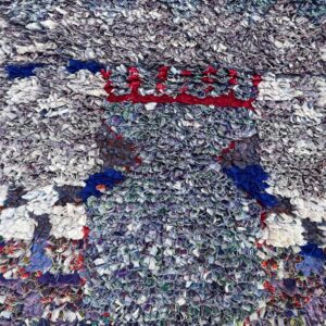 Amazigh Berber Boucherouite Handmade Wool Yarn Kilim Rug