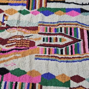 Berber Colorful Beni Ourain Hand Knotted Wool Rug Custom