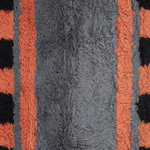 Berber Geometric Wool Runner Rug Gray Orange Black Border
