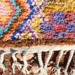 Berber Boujad Beni Ourain Azilal Wool Abstract Runner Rug