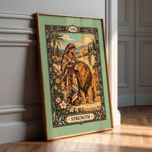 Amazigh Strength Tarot Poster Major Arcana Wall Art that reflects the