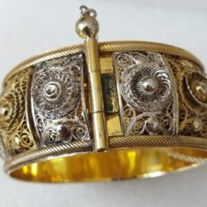 Berber Oriental Vermeil Bracelet with Lune and Soleil Motifs