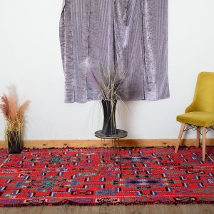 Vintage Azilal Berber Boujaad Wool Rug Handmade Atlas Carpet