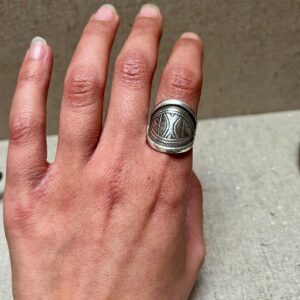Amazigh Tuareg Chevalière arrondie massif Artisanat Silver Ring