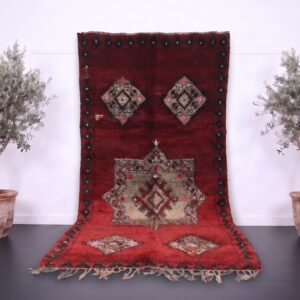Berber Boujaad Wool Rug Handmade Vintage Atlas Living Room