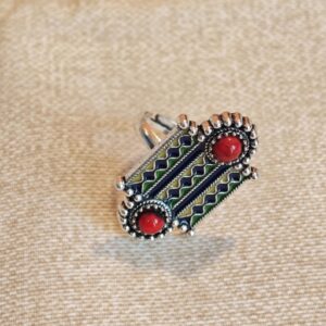 Amazigh Kabyle Berber Enamel Ring Adjustable Vintage Style