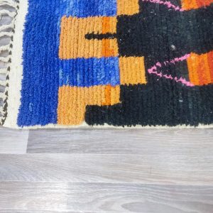 Handwoven Berber Boujaad Rug, know that Colorful Wool Runner