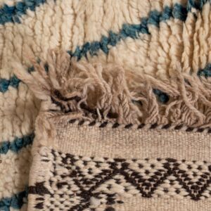 Amazigh Taznakht Berber Ivory Black Geometric Wool Rug