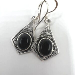 Tuareg Berber Sterling Silver Dangle Earrings with African Motifs