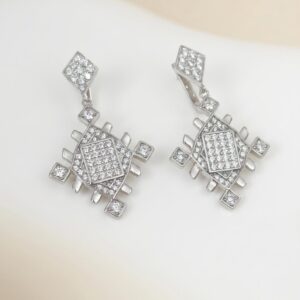 Amazigh Berber Lion's Paw Geometric Sterling Silver Earrings