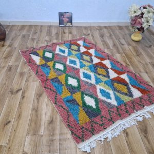 Berber Beni Ourain Handmade Wool Rug With Amazigh Patterns
