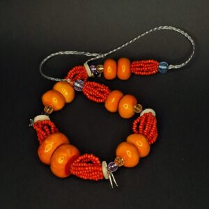 Amazigh Berber Handmade Resin Bead Statement Necklace with Tuareg Style