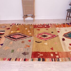 Amazigh Brown Berber Wool Rug Handwoven Tribal Carpet