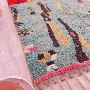 Amazigh Berber Beni Ourain Wool Rug with Boho Home Decor