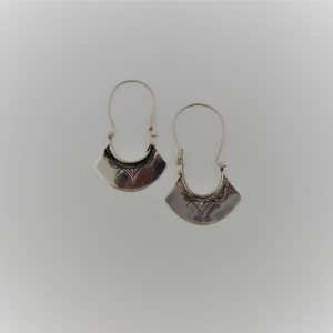 Berber Tuareg Silver Flared Hoop Earrings Tribal Style