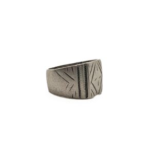 Amazigh Berber Chiseled Antique Silver Ring TanTan Size 8