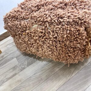 Amazigh Handwoven Berber Wool Floor Pouf with Hanbel Design