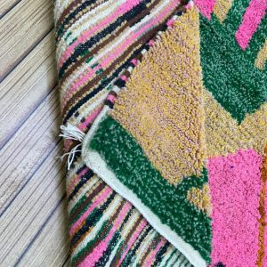 Colorful Berber Beni Ourain Wool Rug Custom Handmade Design