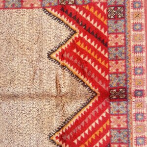 Berber Amazigh Beni Ourain Handmade Wool Rug with Boho Motifs