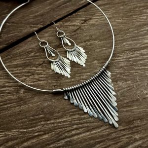 Berber Silver Jewelry Set with Necklace and Earrings
