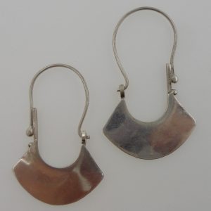 Berber Tuareg Silver Flared Hoop Earrings Tribal Style