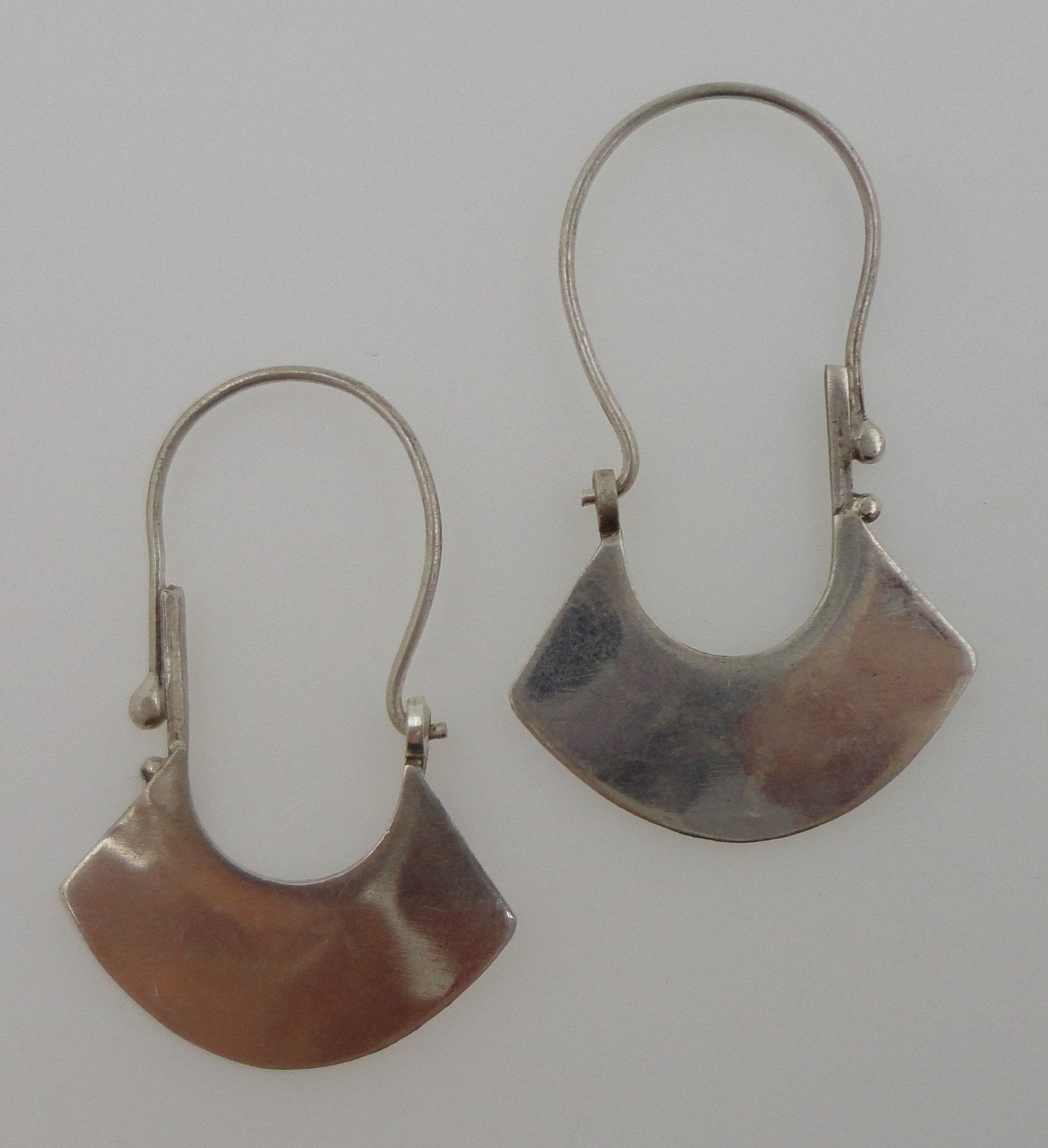 Berber Tuareg Silver Flared Hoop Earrings Tribal Style