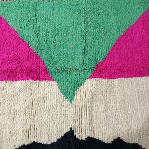 Berber Azilal Pink Wool Beni Ourain Abstract Design Rug