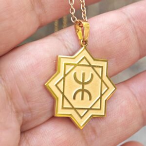 Amazigh Berber Yaz Tifinagh Symbol Stainless Steel Necklace