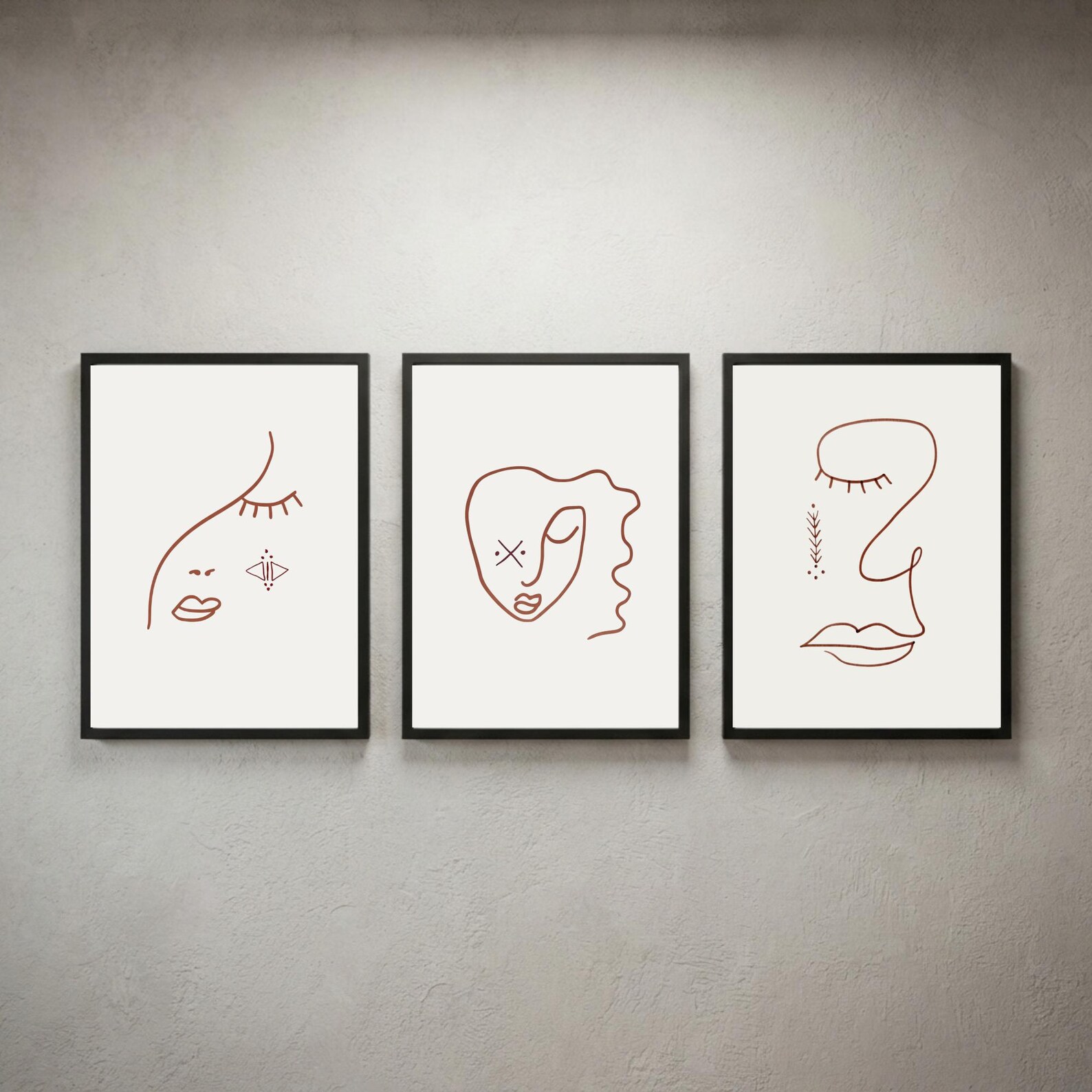Amazigh Facial Tattoo Line Art Prints Minimalist Digital Download