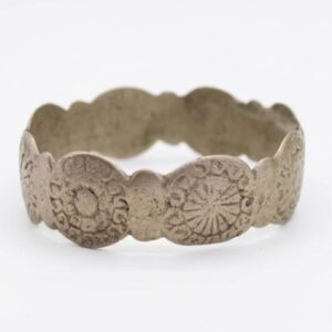 Amazigh Berber Vintage Wide Bangle Bracelet With Geometric Design