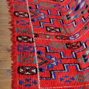 Vintage Azilal Berber Boujaad Wool Rug Handmade Atlas Carpet