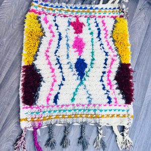Berber Handmade Wool Mini Rug for Amazigh Style Decor