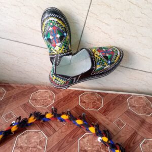 Berber Handmade Leather Babouche Shoes Colorful Boho Slippers