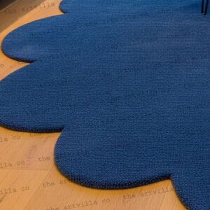 Amazigh Tufted Wool Rug with Abstract Organic Scalloped Design