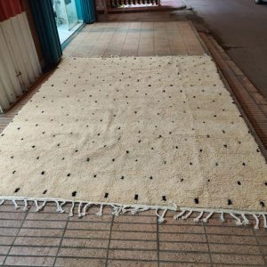 Berber Handmade Dotted Wool Rug Luxury Wabi Sabi Cream Area Rug