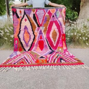 Berber Colorful Geometric Amazigh Handmade Tribal Rug with Ready Ship