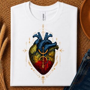 Amazigh Berber Anatomical Heart Graphic T-Shirt Cultural Heritage