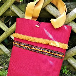 Berber Rubis Bag with Ruby Red Natural Fiber Cabas Design