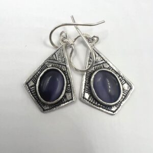 Tuareg Berber Sterling Silver Dangle Earrings with African Motifs