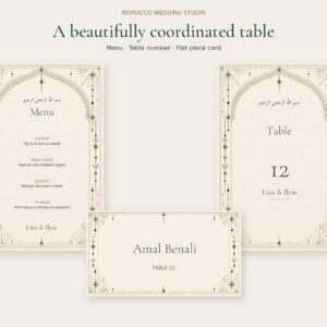 Amazigh Wedding Invitation Henna Editable Canva rendering of its Digital Download