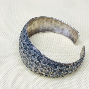 Berber Amazigh Tuareg Manchette Gravé Silver 925 Bracelet