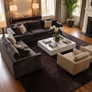 Berber Handloom Wool Rug Dark Walnut Brown Modern Decor Carpet